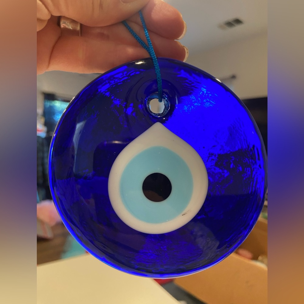 Turkish Evil Eye Glass Wall Hanging or Sun Catcher